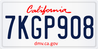 CA license plate 7KGP908
