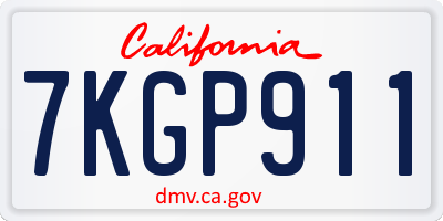 CA license plate 7KGP911