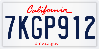 CA license plate 7KGP912