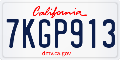 CA license plate 7KGP913