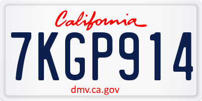 CA license plate 7KGP914