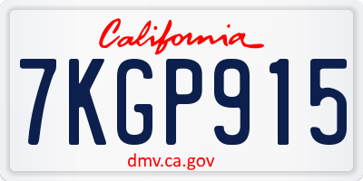 CA license plate 7KGP915