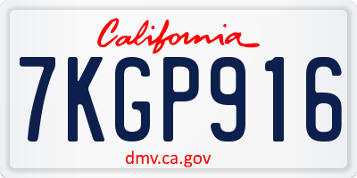 CA license plate 7KGP916