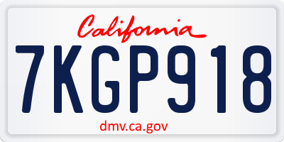 CA license plate 7KGP918