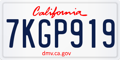 CA license plate 7KGP919