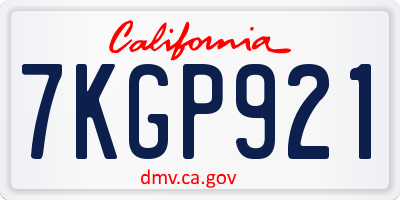 CA license plate 7KGP921