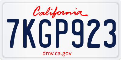 CA license plate 7KGP923