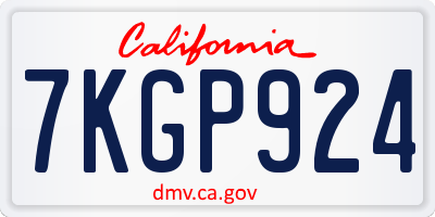 CA license plate 7KGP924