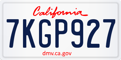 CA license plate 7KGP927
