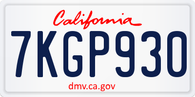 CA license plate 7KGP930