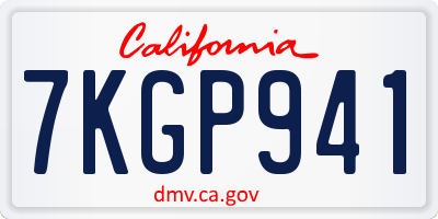 CA license plate 7KGP941