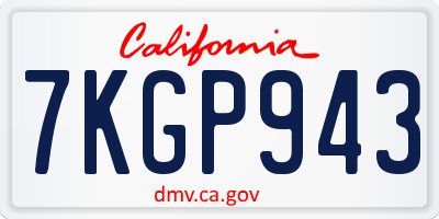 CA license plate 7KGP943