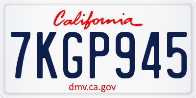 CA license plate 7KGP945
