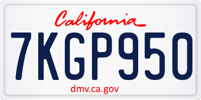 CA license plate 7KGP950