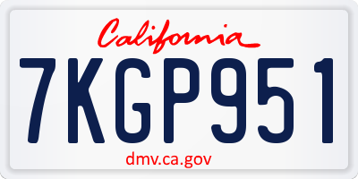 CA license plate 7KGP951