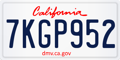 CA license plate 7KGP952