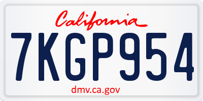 CA license plate 7KGP954