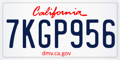 CA license plate 7KGP956