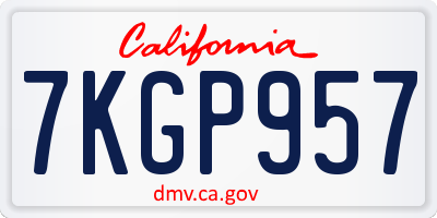 CA license plate 7KGP957
