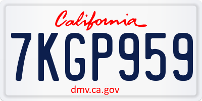 CA license plate 7KGP959