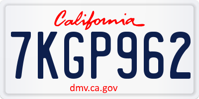 CA license plate 7KGP962