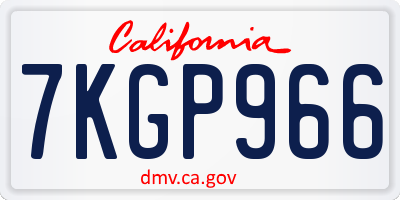CA license plate 7KGP966