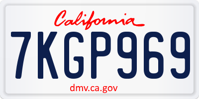 CA license plate 7KGP969