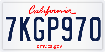 CA license plate 7KGP970