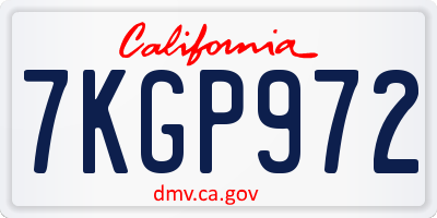 CA license plate 7KGP972