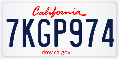 CA license plate 7KGP974