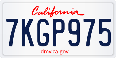 CA license plate 7KGP975