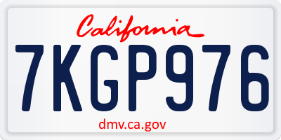 CA license plate 7KGP976