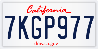CA license plate 7KGP977