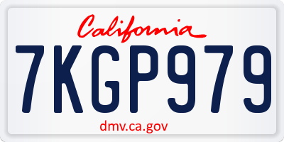 CA license plate 7KGP979