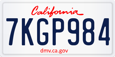 CA license plate 7KGP984