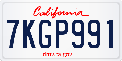 CA license plate 7KGP991