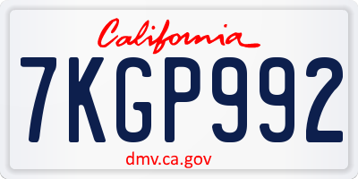 CA license plate 7KGP992