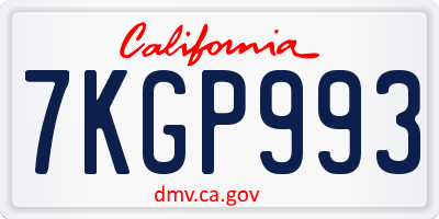 CA license plate 7KGP993