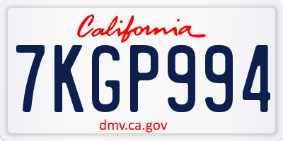 CA license plate 7KGP994