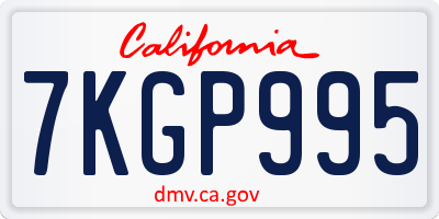 CA license plate 7KGP995