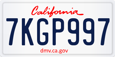 CA license plate 7KGP997