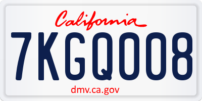 CA license plate 7KGQ008
