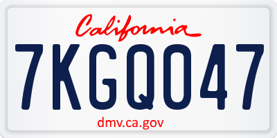 CA license plate 7KGQ047