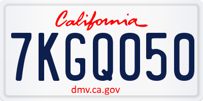 CA license plate 7KGQ050