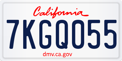 CA license plate 7KGQ055