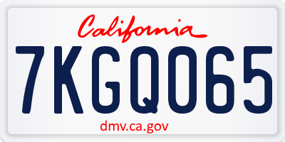 CA license plate 7KGQ065