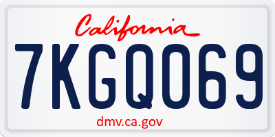 CA license plate 7KGQ069