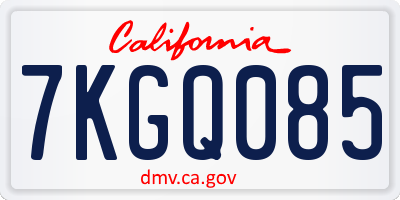 CA license plate 7KGQ085