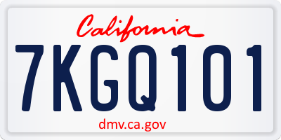 CA license plate 7KGQ101