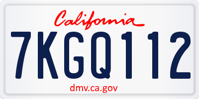 CA license plate 7KGQ112